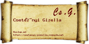 Csetényi Gizella névjegykártya