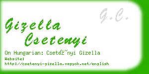 gizella csetenyi business card